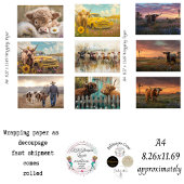 Rustic Farm Life A4 Wrapping Paper for Decoupage 