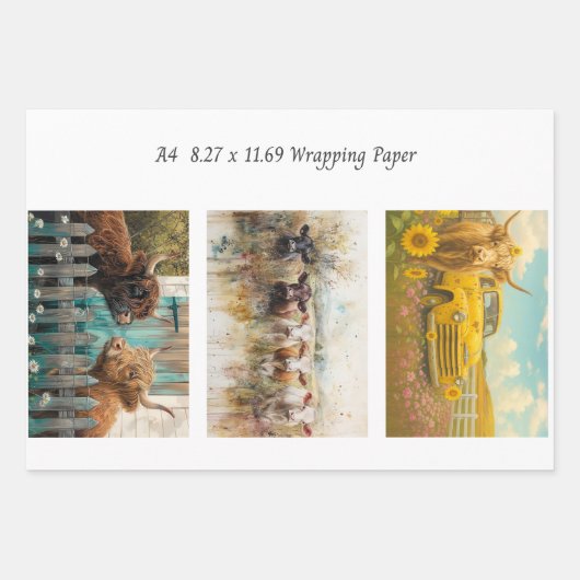 Rustic Farm Life A4 Wrapping Paper for Decoupage (Voorkant 3)