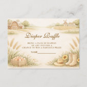 Rustic Farm Meadow Baby Shower Diapper Raffle Informatiekaartje (Voorkant)