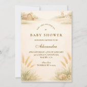 Rustic Farm Meadow Baby Shower Kaart (Voorkant)