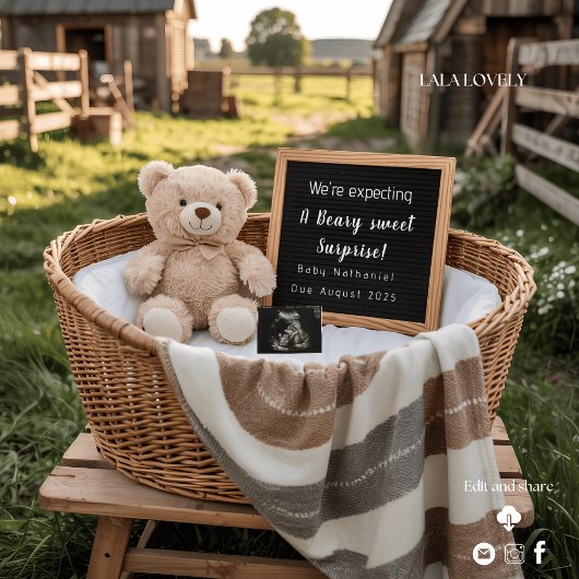 Rustic Farm Morning Pregnancy Announcement  Kaart