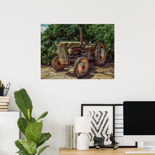 Rustic farm tractor poster (Thuiskantoor)
