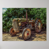 Rustic farm tractor poster (Voorkant)