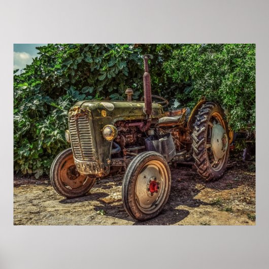 Rustic farm tractor poster (Voorkant)
