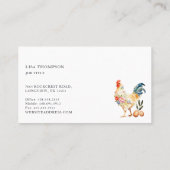 Rustic Farm Watercolor Floral Chicken Hen Egg Visitekaartje (Achterkant)