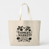 Rustic Farmer’s Market Tote Grote Tote Bag (Achterkant)