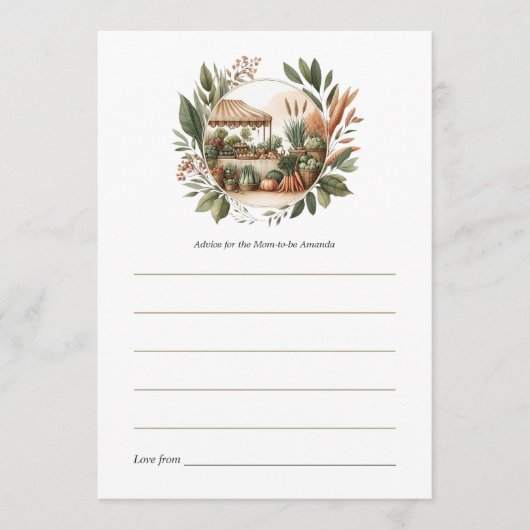Rustic Farmers Market Baby shower Advieskaart (Voorkant)