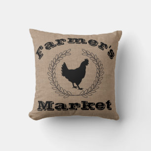 Rustic Farmer's Market Black Laurels & Hen Kussen