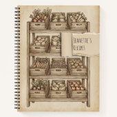 Rustic Farmer's Market Fruits Vegetables Recipe Notitieboek (Voorkant)