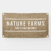 Rustic Farmers Market Stand Burlap Banner – Nature (Horizontaal)