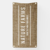 Rustic Farmers Market Stand Burlap Banner – Nature (Verticaal)