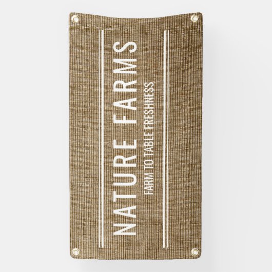 Rustic Farmers Market Stand Burlap Banner – Nature (Verticaal)