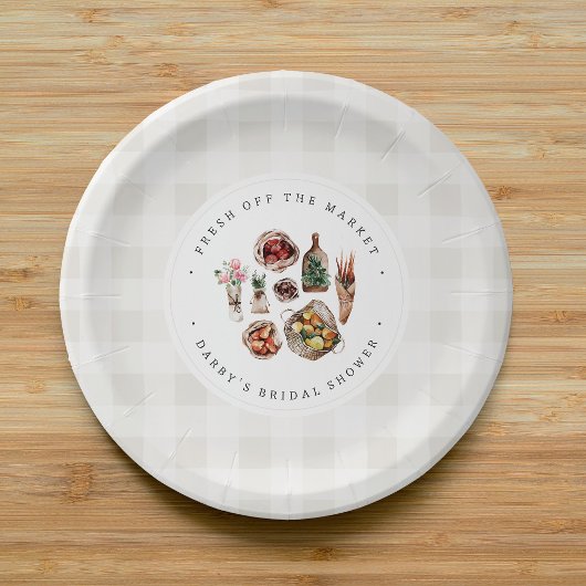 Rustic Farmers Market Vrijgezellenfeest Papieren Bordje