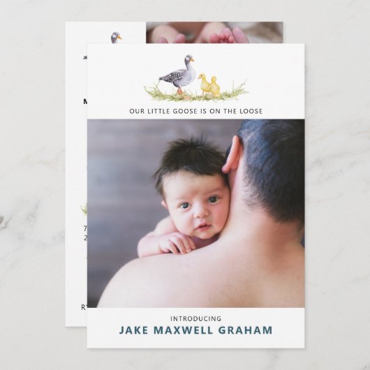 Rustic Farmhouse | Aankondiging moeder goose Birth (Voorkant / Achterkant)