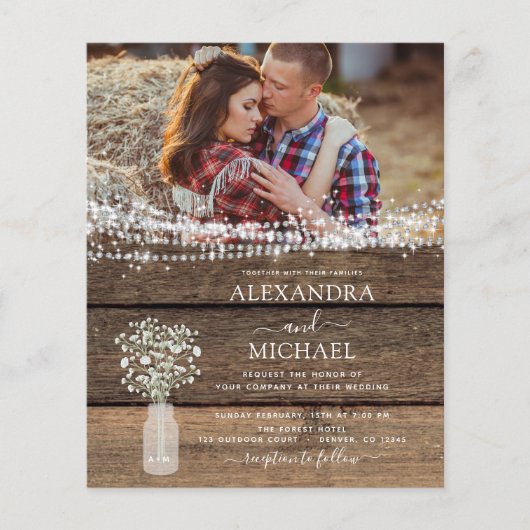 Rustic Farmhouse Baby's Breath Jar Wedding (Voorkant)