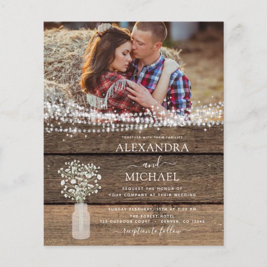 Rustic Farmhouse Baby's Breath Jar Wedding (Voorkant)
