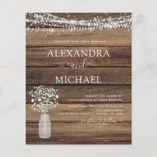 Rustic Farmhouse Baby's Breath Jar Wedding (Voorkant)