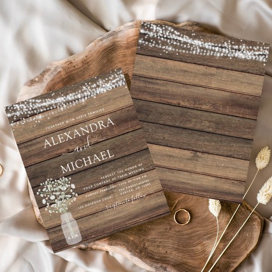 Rustic Farmhouse Baby's Breath Jar Wedding