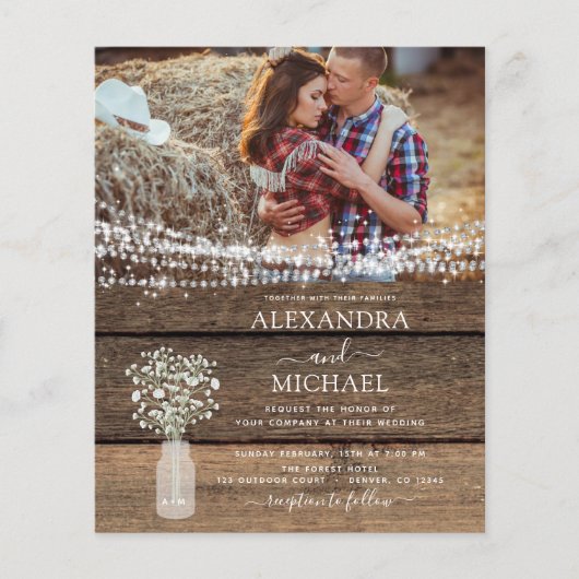 Rustic Farmhouse Baby's Breath Jar Wedding (Voorkant)