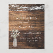 Rustic Farmhouse Baby's Breath Jar Wedding Flyer (Voorkant)