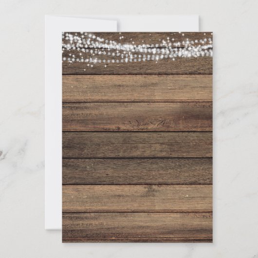 Rustic Farmhouse Baby's Breath Jar Wedding Kaart (Achterkant)