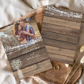 Rustic Farmhouse Baby's Breath Jar Wedding Kaart
