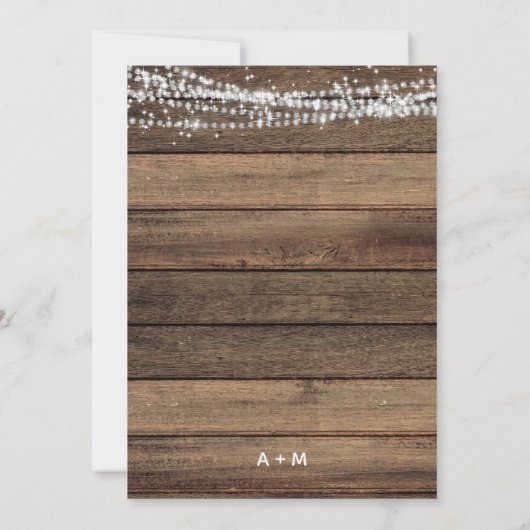 Rustic Farmhouse Baby's Breath Jar Wedding Kaart (Achterkant)