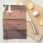 Rustic Farmhouse Barn Monogrammed Familienaam Theedoek (Quarter Fold)