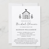 Rustic Farmhouse Barn Script QR code Vrijgezellenf Kaart (Voorkant)