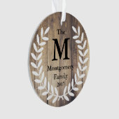 Rustic Farmhouse Barn Wood Familie Foto Ornament (voorkant)