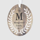 Rustic Farmhouse Barn Wood Familie Foto Ornament (voorkant)