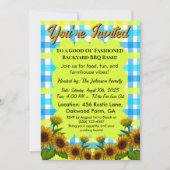 Rustic Farmhouse BBQ Card – Sunflower Cookout Kaart (Voorkant)