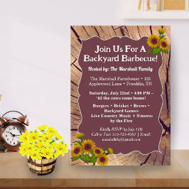 Rustic Farmhouse BBQ Cookout Invitation – 5x7"  Kaart