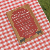 Rustic Farmhouse BBQ Party Invite Summer Party  Kaart