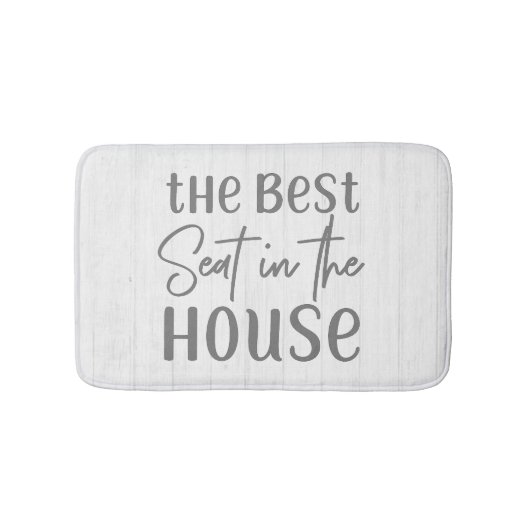 Rustic Farmhouse Best Seat in House White Wood Badmat (Voorkant)