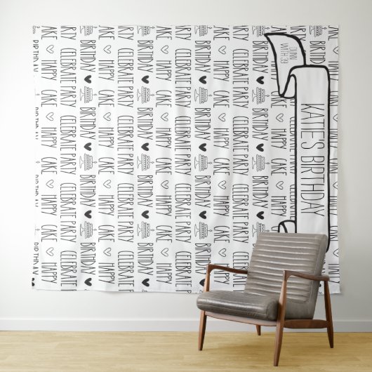 Rustic Farmhouse Birthday Party Backdrop Banner Wandkleed (In Situ (horizontaal))