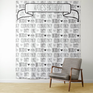 Rustic Farmhouse Birthday Party Backdrop Banner Wandkleed