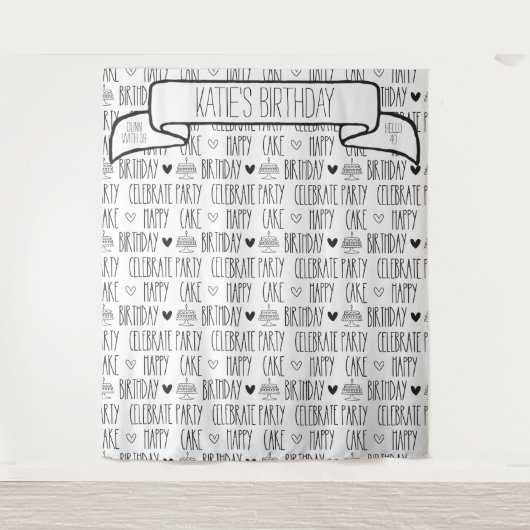 Rustic Farmhouse Birthday Party Backdrop Banner Wandkleed (Voorkant)