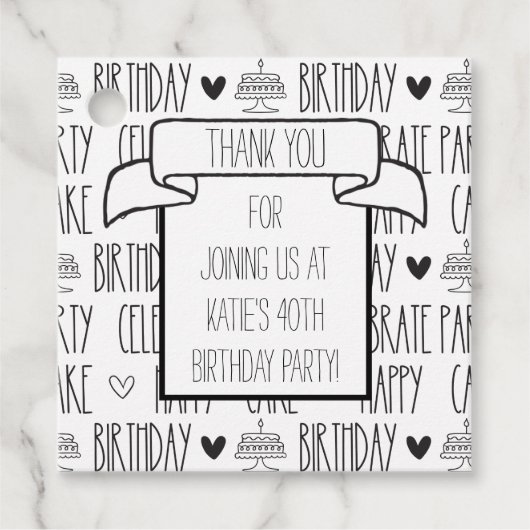 Rustic Farmhouse Birthday Party Dank u Bedankjes Labels (Voorkant)