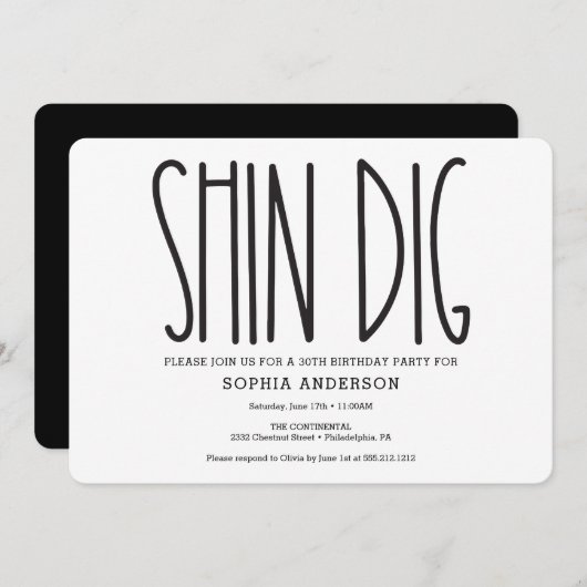 Rustic Farmhouse Birthday Party Invitation Funny Kaart (Voorkant / Achterkant)