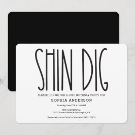 Rustic Farmhouse Birthday Party Invitation Funny Kaart