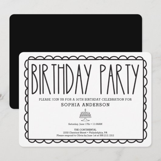 Rustic Farmhouse Birthday Party Uitnodiging (Voorkant / Achterkant)