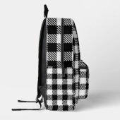 Rustic Farmhouse Black & White Checkered Bedrukte Rugzak (Links)