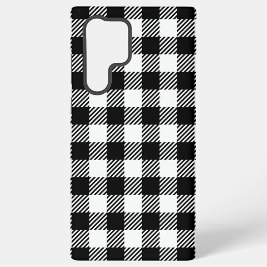 Rustic Farmhouse Black & White Checkered Samsung Galaxy Hoesje (Achterkant)