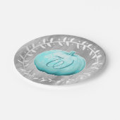 Rustic Farmhouse Blue Pumpkin & Wreath Papieren Bordje (Gekanteld)