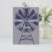 Rustic Farmhouse Blue Windmill 50th Birthday Kaart (Staand voorkant)