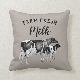 Rustic Farmhouse Boerderij Fresh Milk Cow Calf   T Kussen
