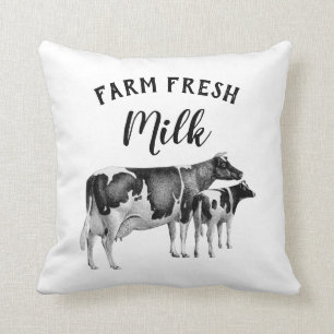 Rustic Farmhouse Boerderij Fresh Milk Cow Calf   w Kussen