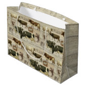 Rustic Farmhouse Boerderij Koe Wooden Pattern Masc Groot Cadeauzakje (Achterkant Gekanteld)