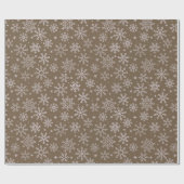 Rustic Farmhouse Brown Snowflake Cadeaupapier (Vlak)